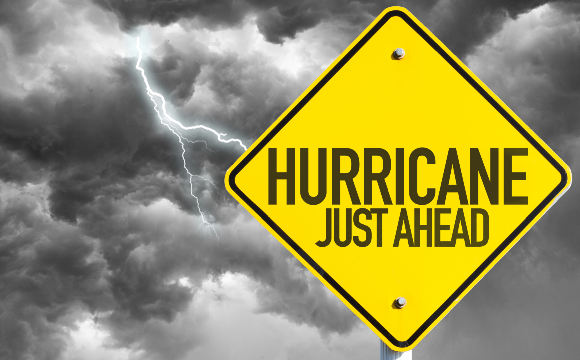Hurricane warning sign