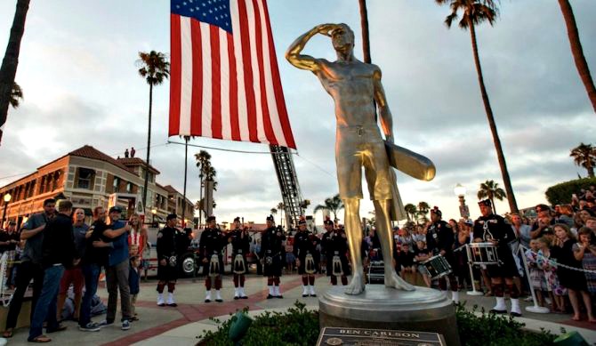 BrightView honors local hero Ben Carlson with statue.
