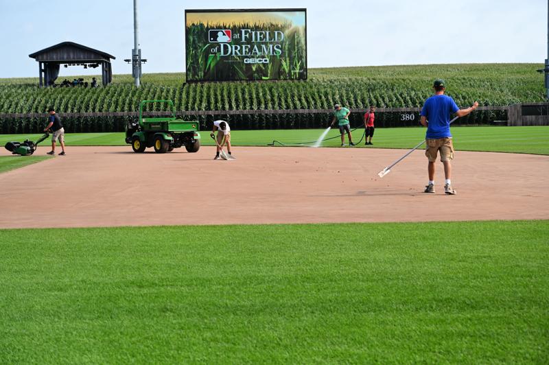 MLB at Field of Dreams baseball field cornfield BrightView Iowa