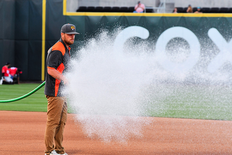 Isaiah Lienau groundskeeper Las Vegas Aviators baseball field