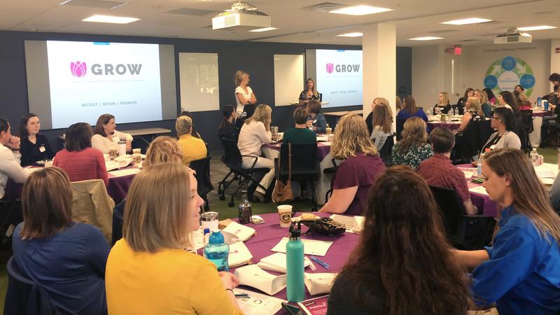Caroline Weilert, BrightView’s Vice President of Marketing and Brand Management and co-leader of GROW and Amanda Orders, BrightView’s Executive Vice President and Chief Human Resources Officer and GROW Executive Sponsor